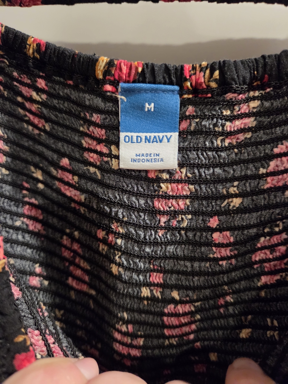 Old Navy Floral Smocked Square Neck Long Sleeve Mini Dress Medium - Picture 6 of 8